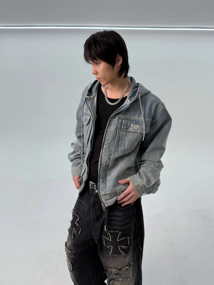 フード付きデニムジャケット | ファッション通販サイト NUGU