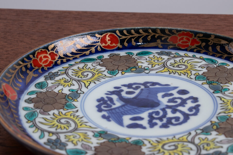 古伊万里 金襴手 牡丹鳳凰文 六寸皿 明治時代 E678 | iichi 日々の