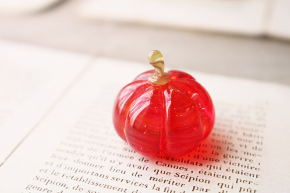 ガラスのハロウィン・ガラスのかぼちゃ ミニチュア5点セット | iichi