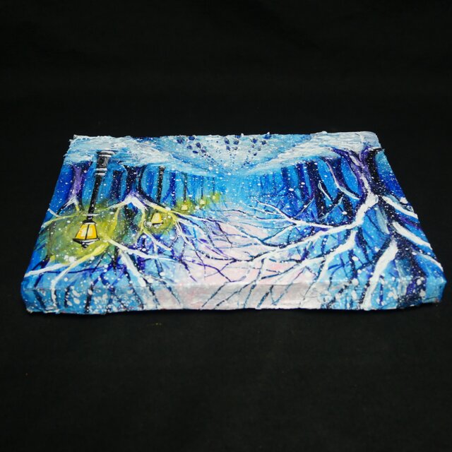 油絵 原画 【雪の散歩道】 絵画 油彩 雪 景色 風景画 冬 | iichi 日々