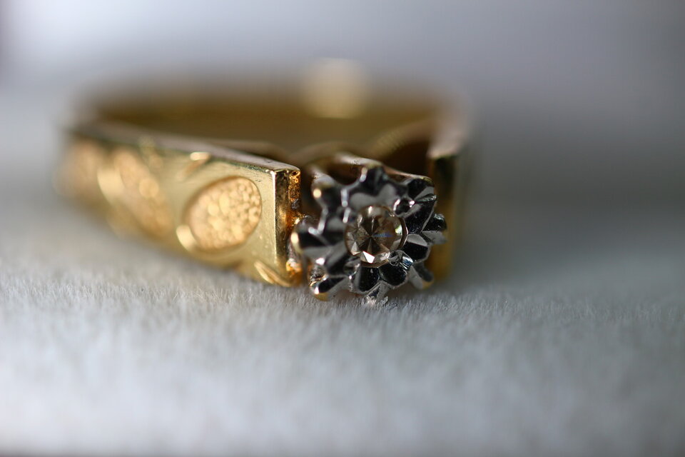 英国 イギリス 1979年 ビンテージ ゴールド リング 指輪 天然