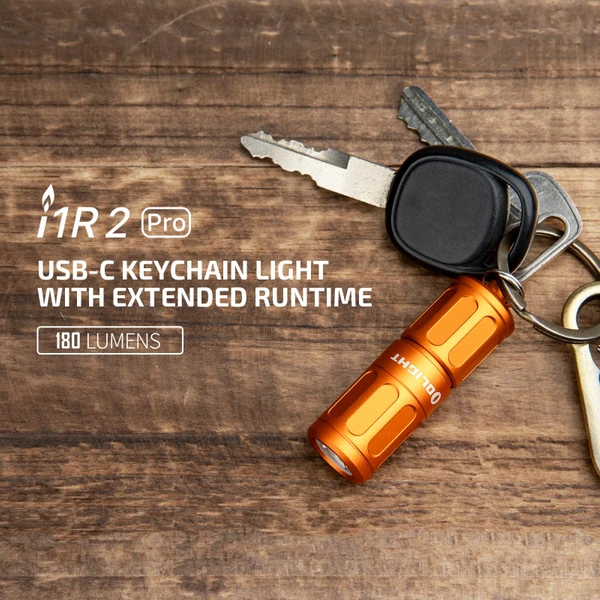 I1R 2 Pro Keychain Flashlight USB C Rechargeable 180 Lumens EDC