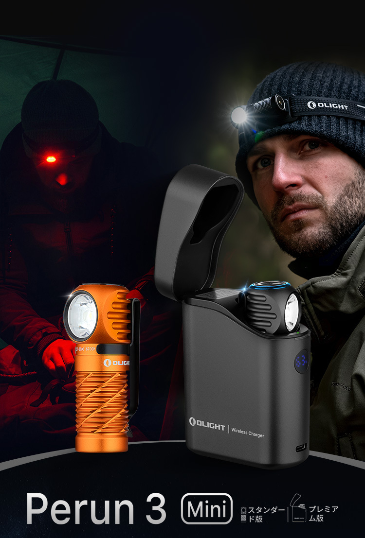 Perun 3 Mini｜60日間駆動の超軽量L型ヘッドライト - 1250ルーメン/54g