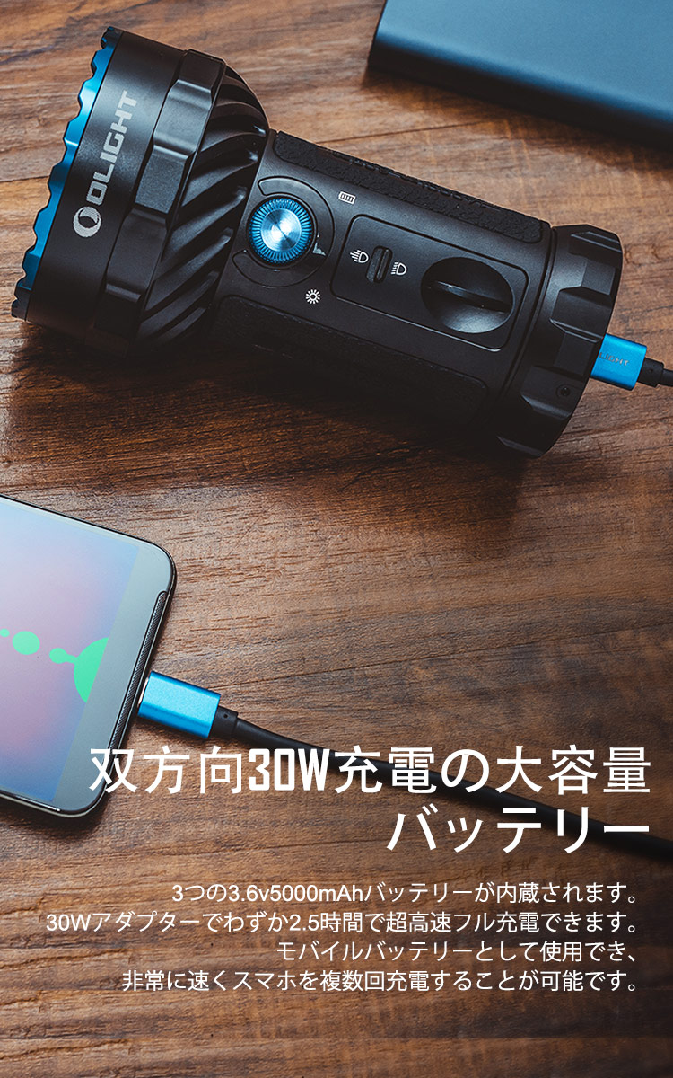 Marauder 2 懐中電灯 高輝度 14000ルーメン 強力 LED IPX8防水 双方向