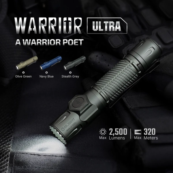 Warrior Ultra Tactical Flashlight 2500 Lumens Tough O Aluminum LED