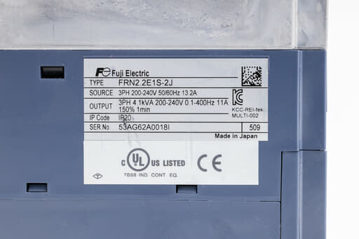 富士電機 インバータ FRN2.2E1S-2J (累計稼働時間1770h) | 保守部品.com
