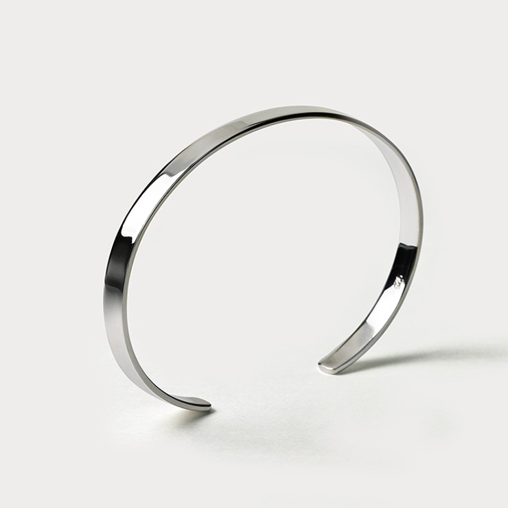 定番5mm幅プレーンバングル平打ちシルバー925アクセサリーシンプル