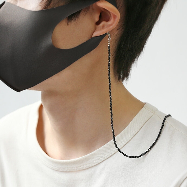 ブラックスピネルマスクチェーンマスクストラップマスク用チェーン