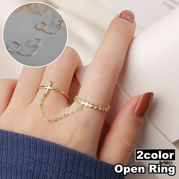 オープンリング チェーン ダブルリング[品番：FQ000223302]｜PlusNao