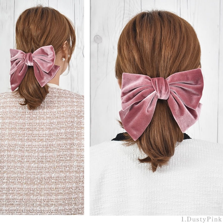 リボン バレッタ ヘアゴム[品番：UR000005212]｜curvy's （カービーズ