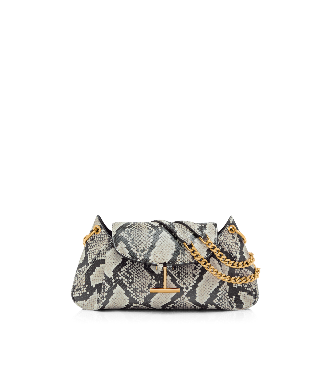 PRINTED PYTHON TARA CHAIN SHOULDER BAG | TOM FORD Fashion