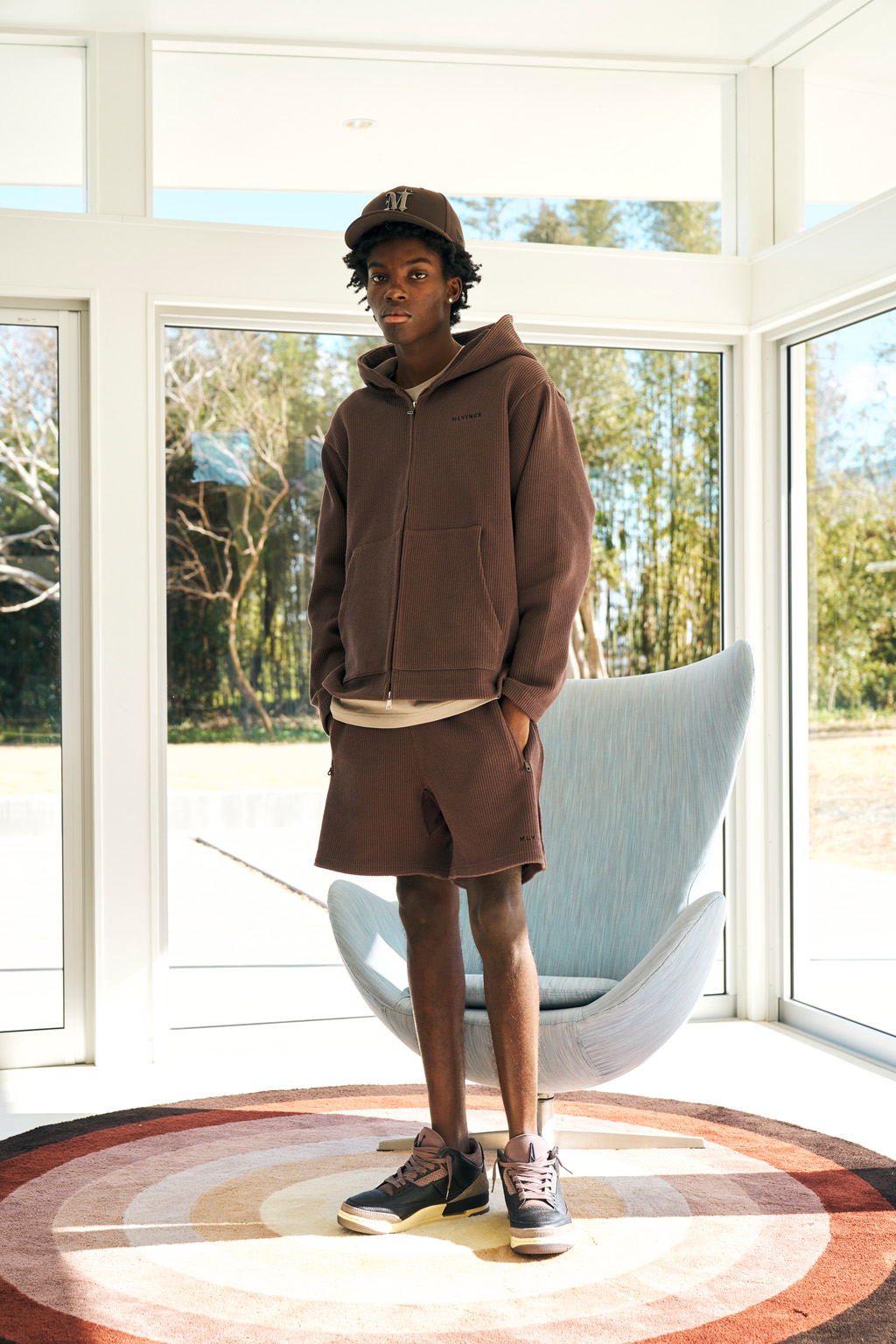 KNIT ZIP HOODY - STONE BROWN - MLVINCE