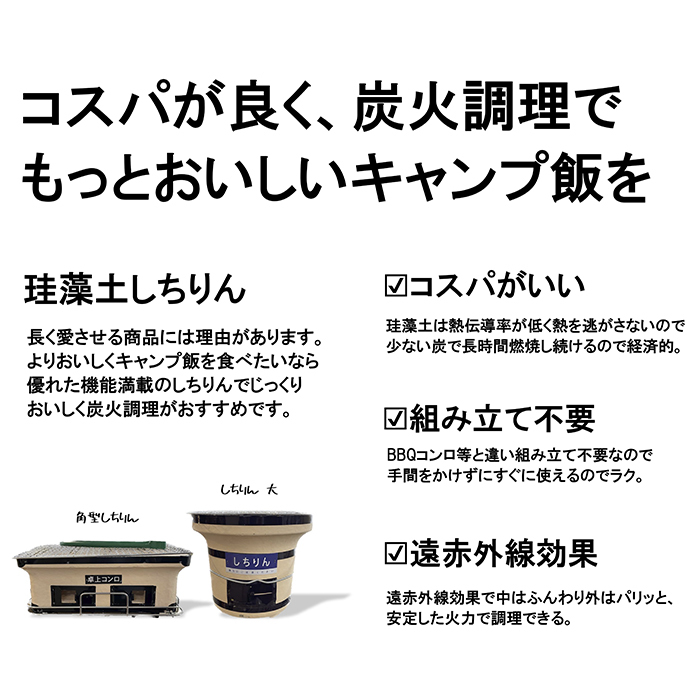 しちりん角型ワイド 珪藻土コンロの通販｜しちりん｜薪・木炭・燃料