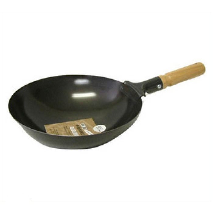 国産鉄製本格木柄北京鍋 32cmの通販｜中華鍋・北京鍋｜調理器具