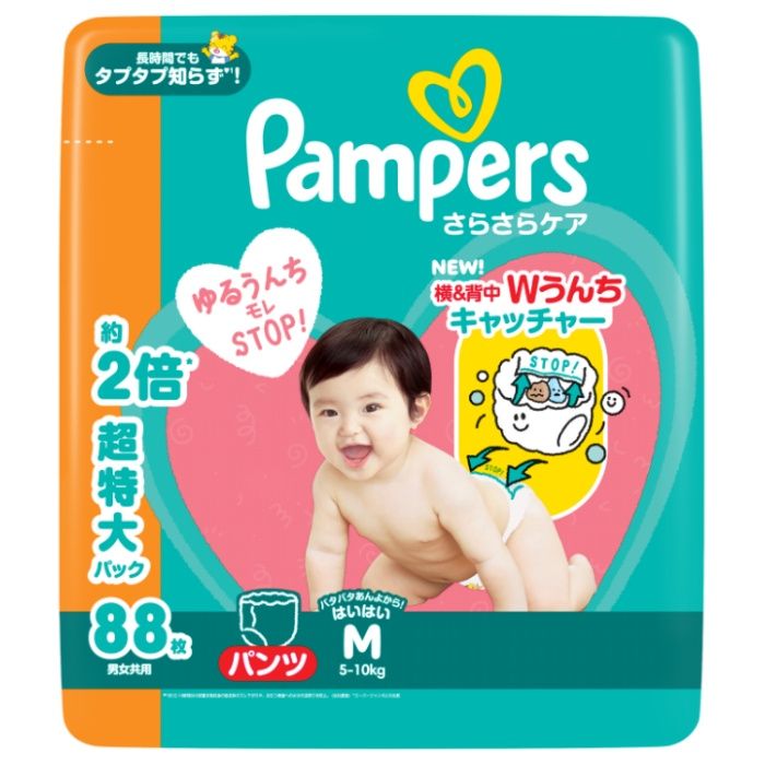 P&G パンパース さらさらケアパンツ メガジャンボ Mはいはい 88枚 目安