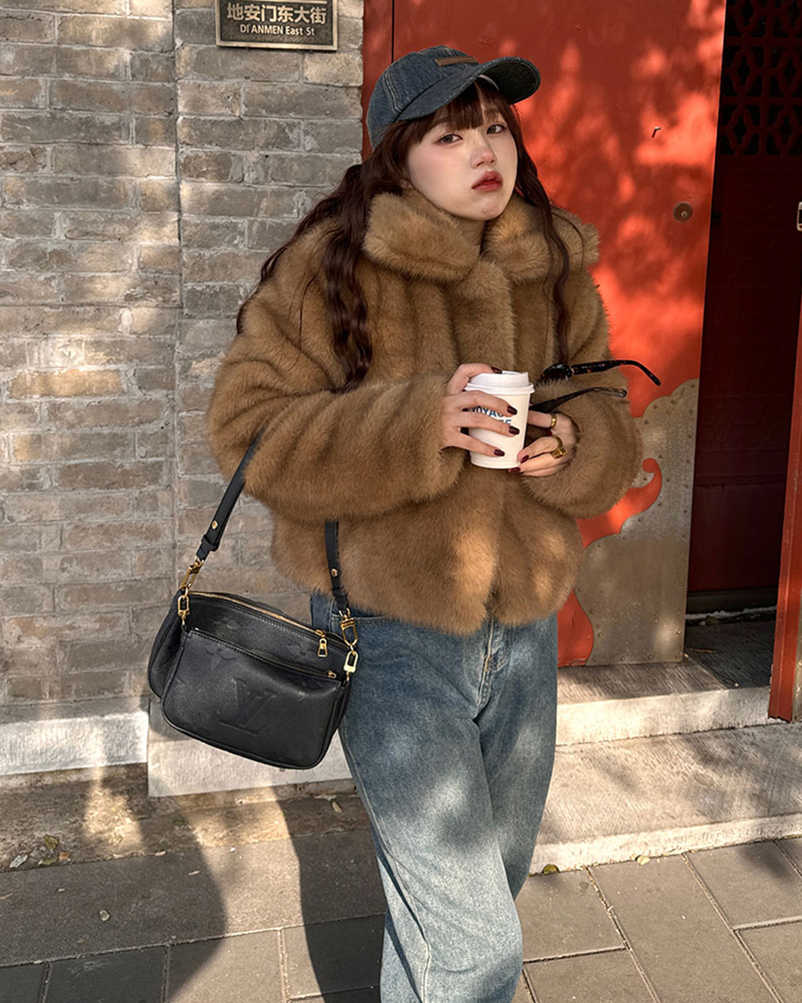 ORIGINAL)カラーファージャケット(ブローチセット) | ファッション通販