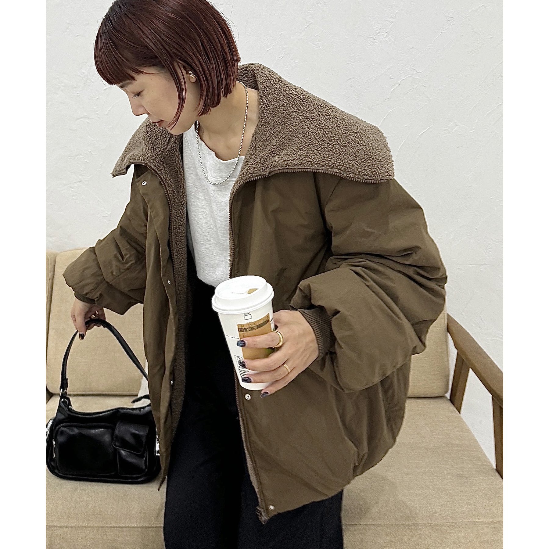 小顔見え/リバーシブル】ビッグカラーアウター≪インフルエンサー企画