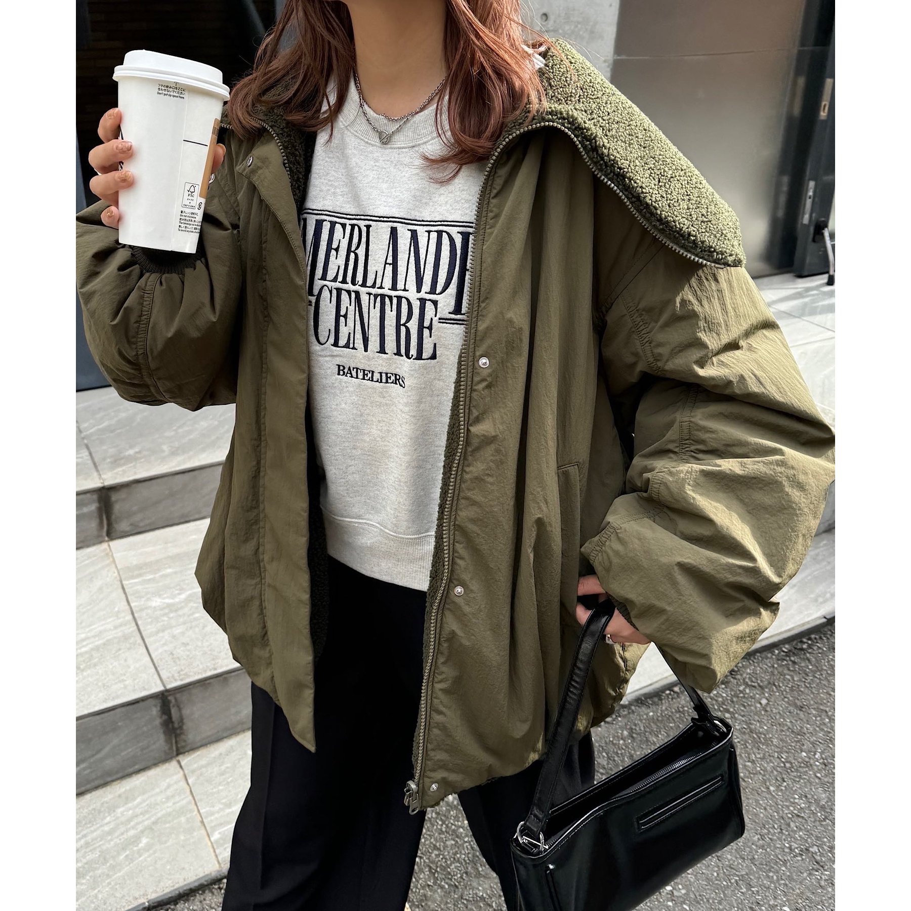 小顔見え/リバーシブル】ビッグカラーアウター≪インフルエンサー企画