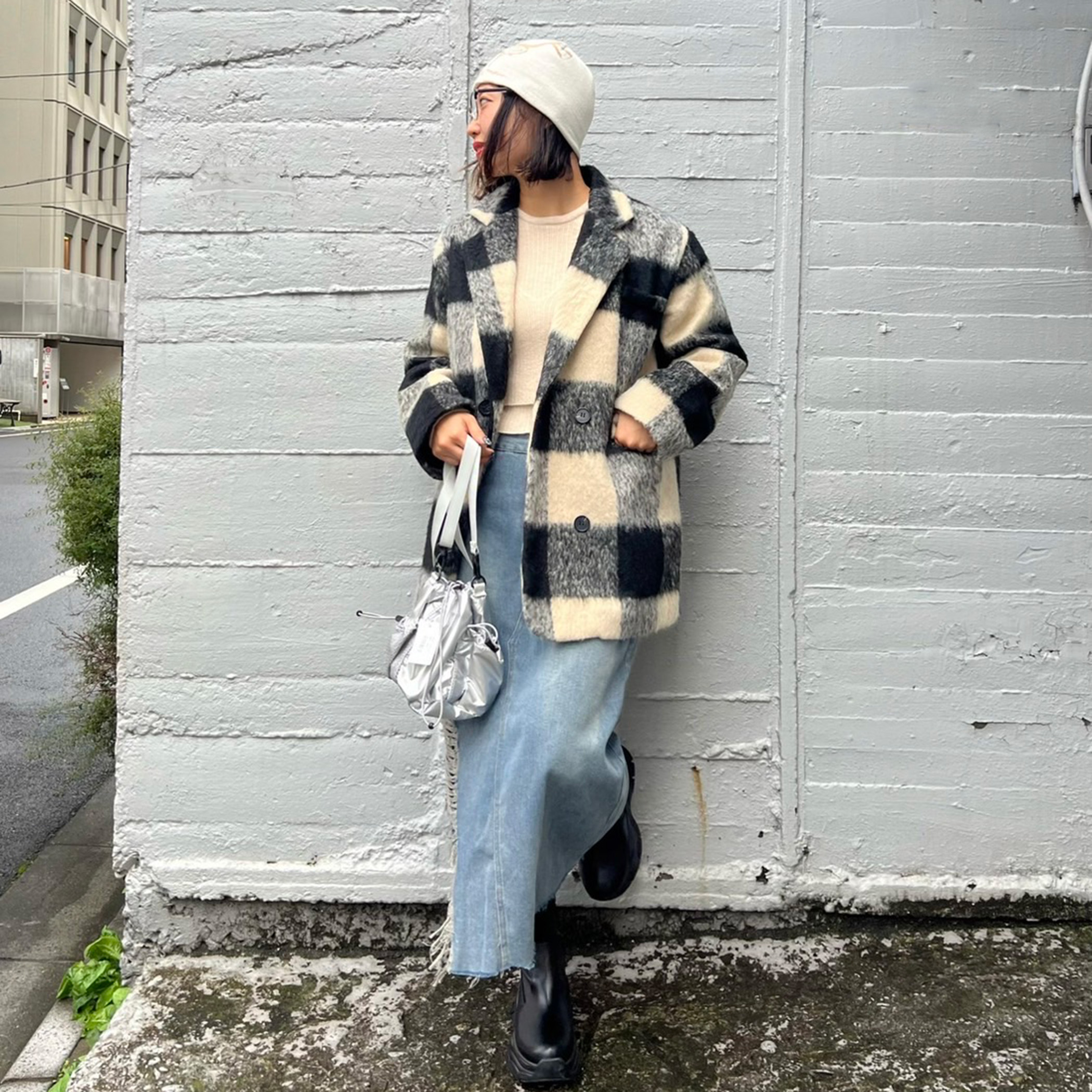 ブロックチェックPジャケットコート | ファッション通販サイト NUGU