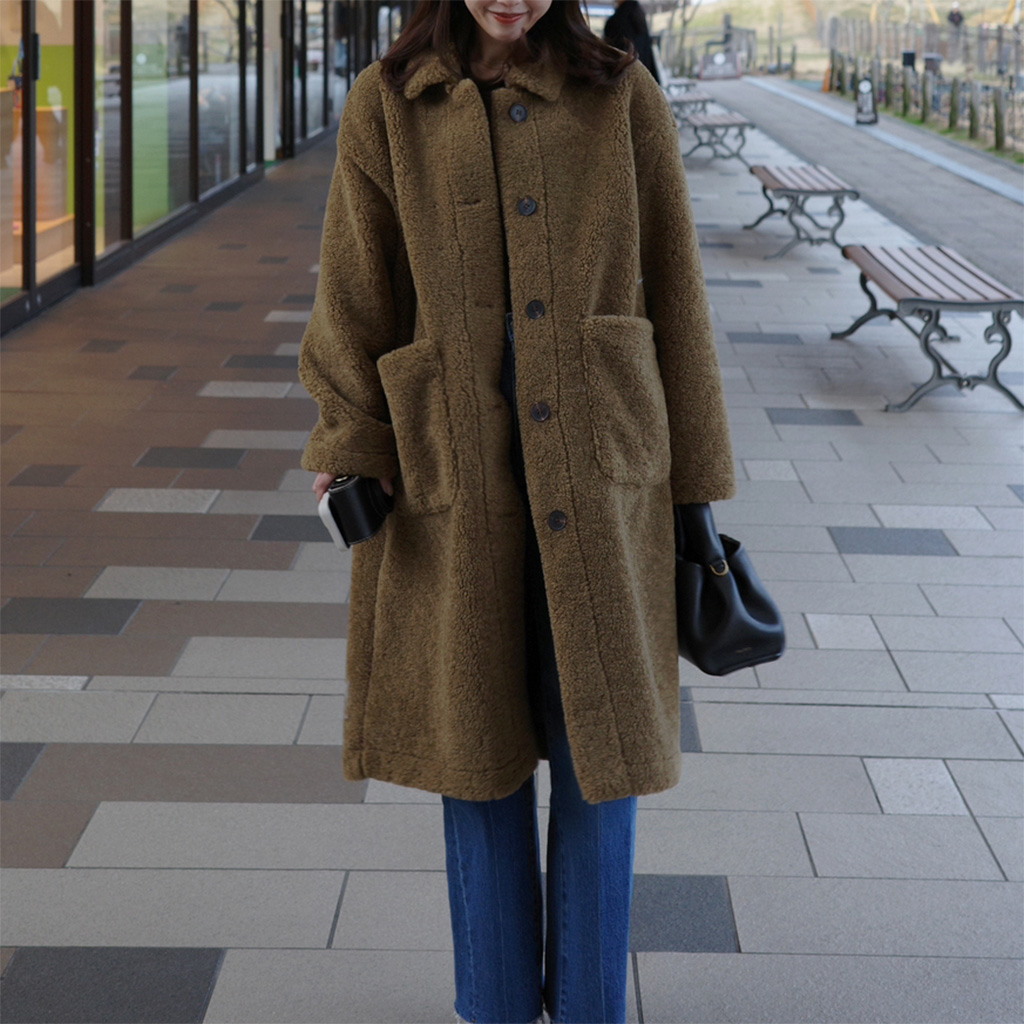 ファーカラーロングジャケット | ファッション通販サイト NUGU