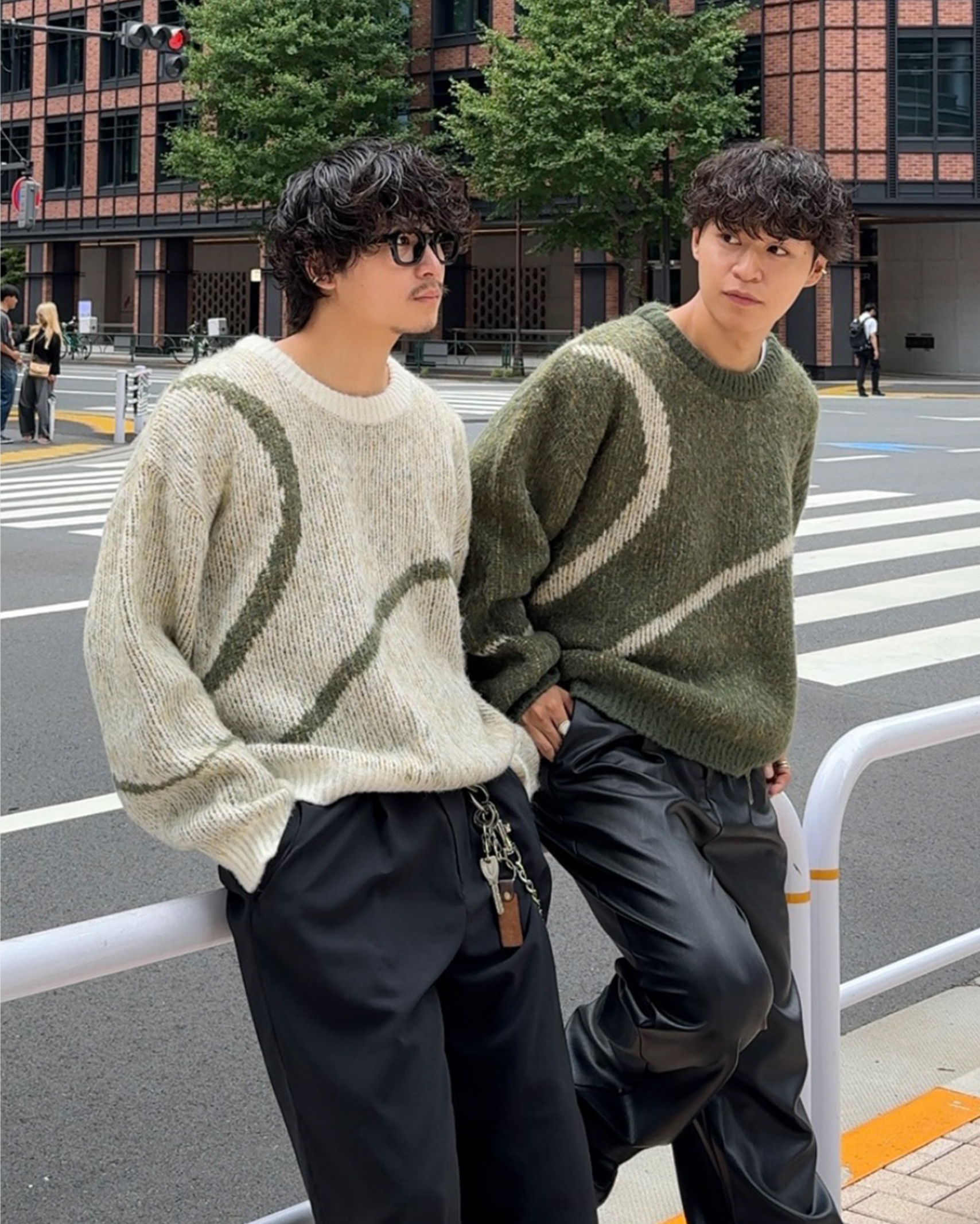 5回再販](ORIGINAL) ラインアートアルパカニット (ivory