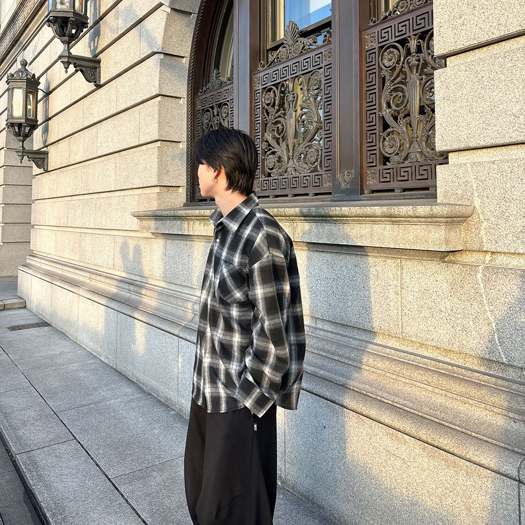 ユニセックス）オーバーフィットチェックシャツ | ファッション通販