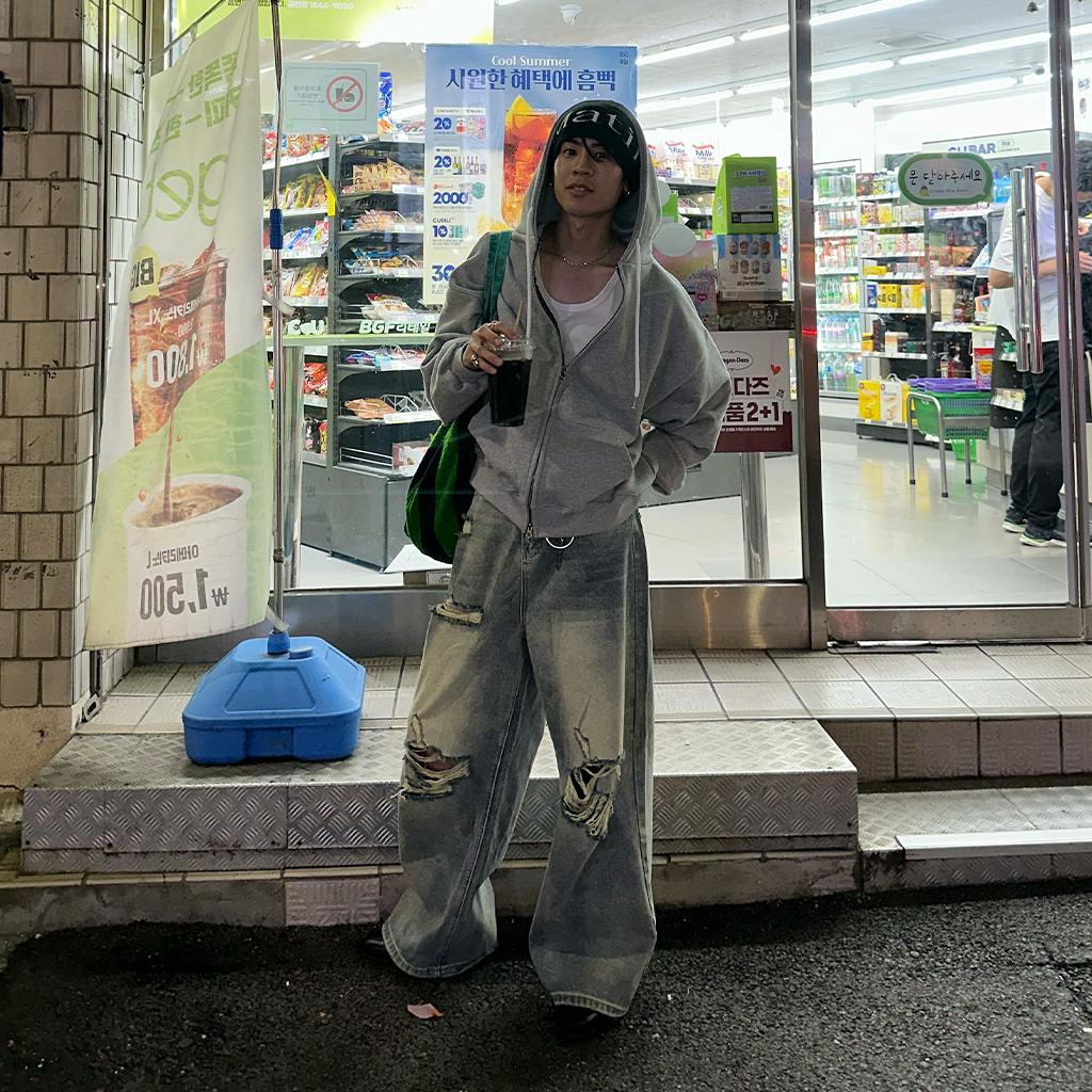 ヴィンテージスリットダメージデニムパンツ | ファッション通販サイト NUGU