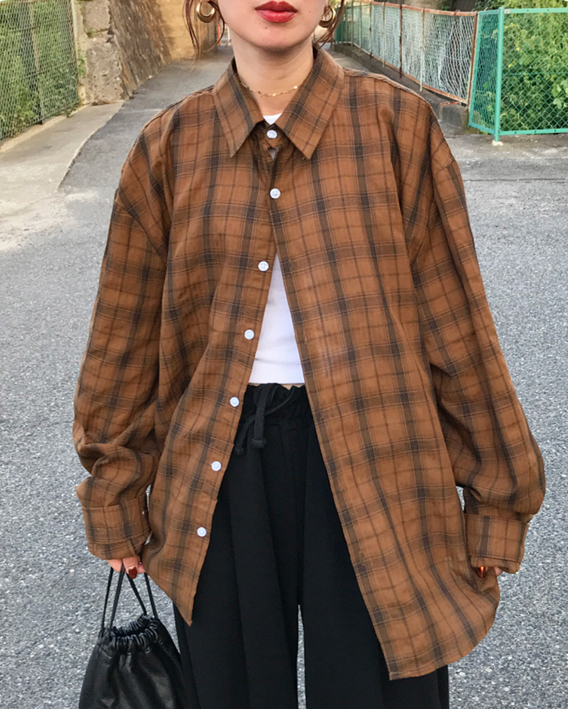 チェック柄長袖シャツ | ファッション通販サイト NUGU
