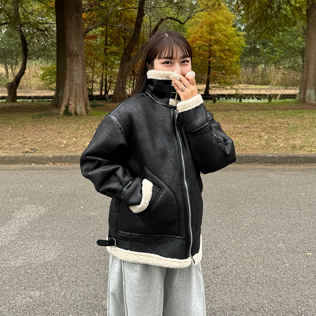 ライクレザーボアムートンコート | ファッション通販サイト NUGU