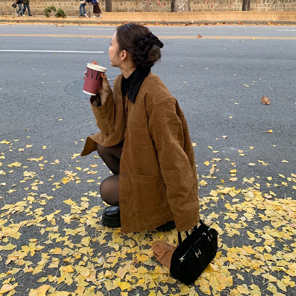 チェックバイカラーコーデュロイジャケット | ファッション通販サイト NUGU