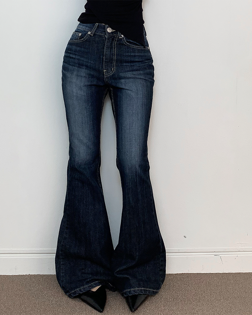 y2kベーシックデニムブーツカットパンツ | ファッション通販サイト NUGU