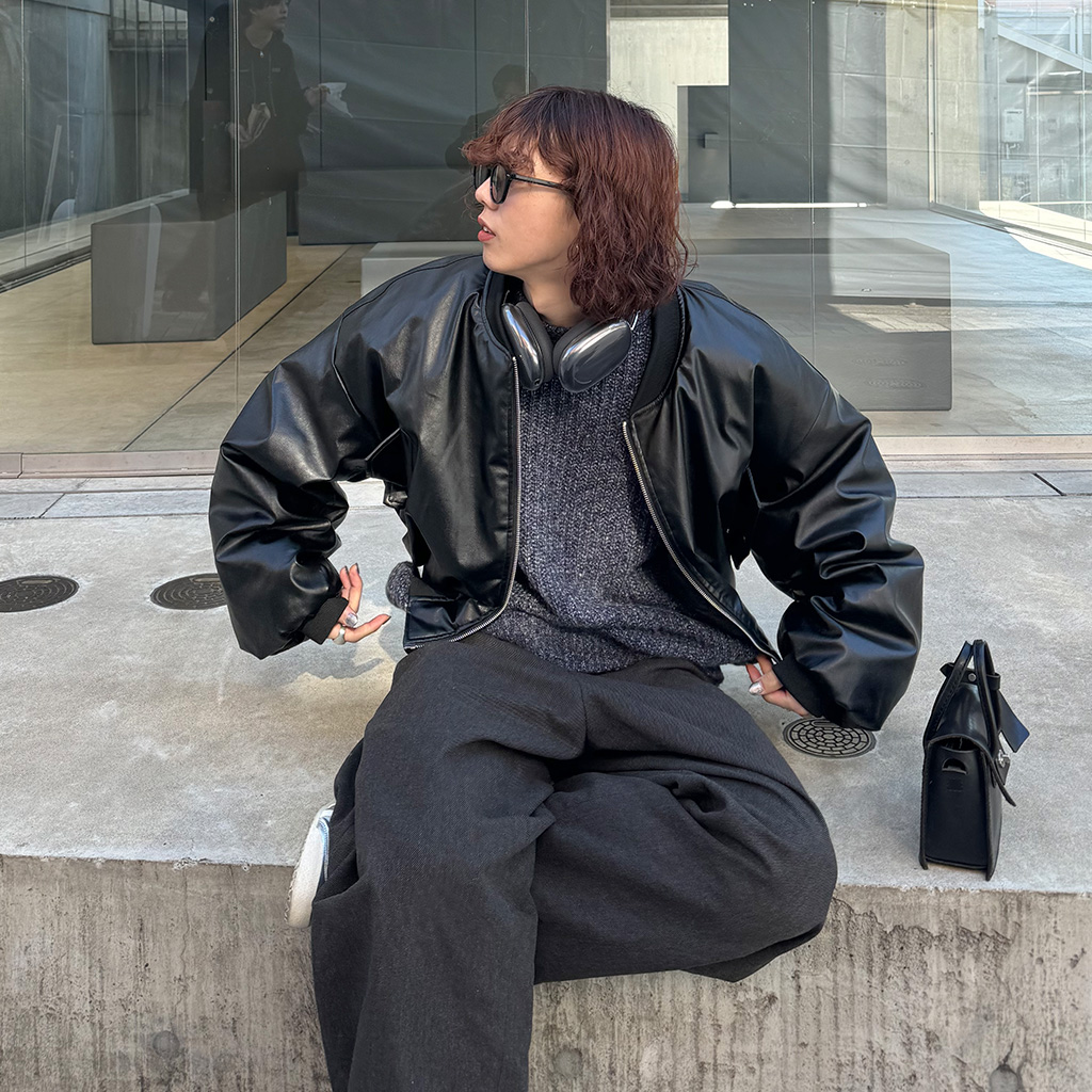 クロップレザーMA-1 | ファッション通販サイト NUGU