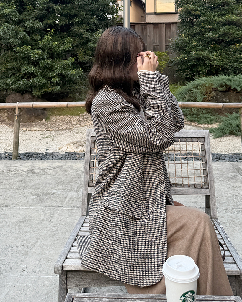 ハウンドトゥースチェックジャケット | ファッション通販サイト NUGU