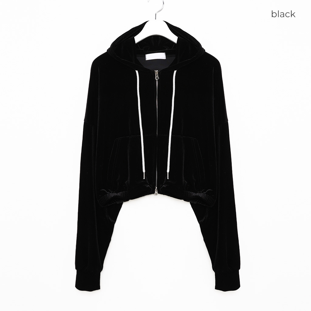 ベルベットクロップドジップパーカー | ファッション通販サイト NUGU