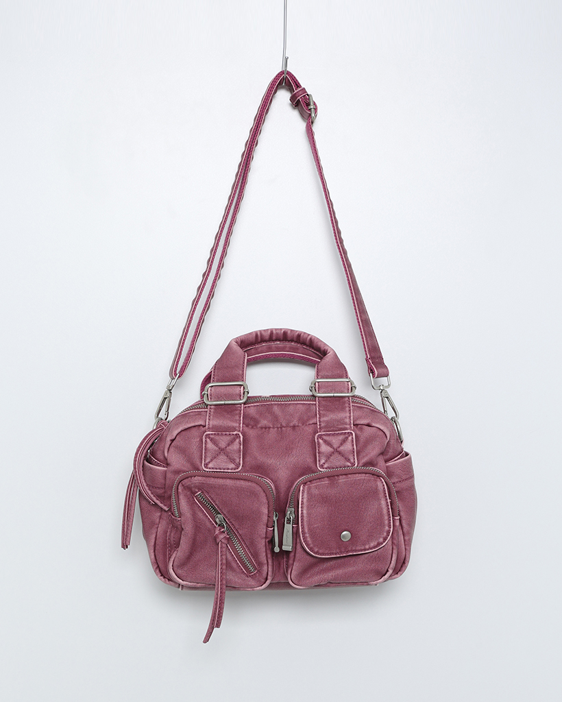 2WAYヴィンテージダブルポケットスクエアボストンバッグ