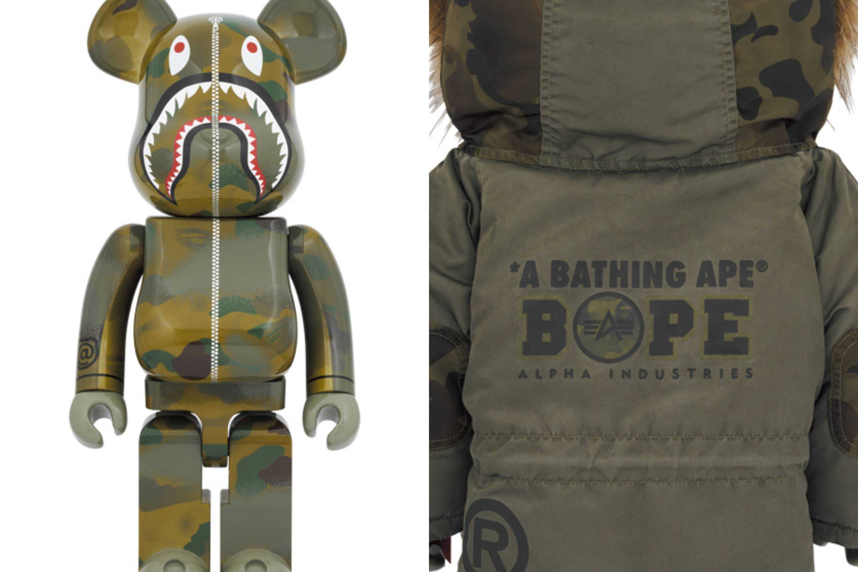12/30発売｜A BATHING APE®︎ × ALPHA INDUSTRIES × BE@RBRICK CAMO