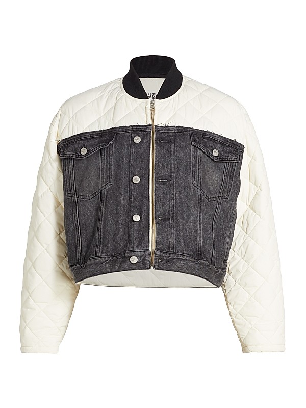 MM6 Maison Margiela Mixed Media Bomber Jacket | Saks Fifth Avenue