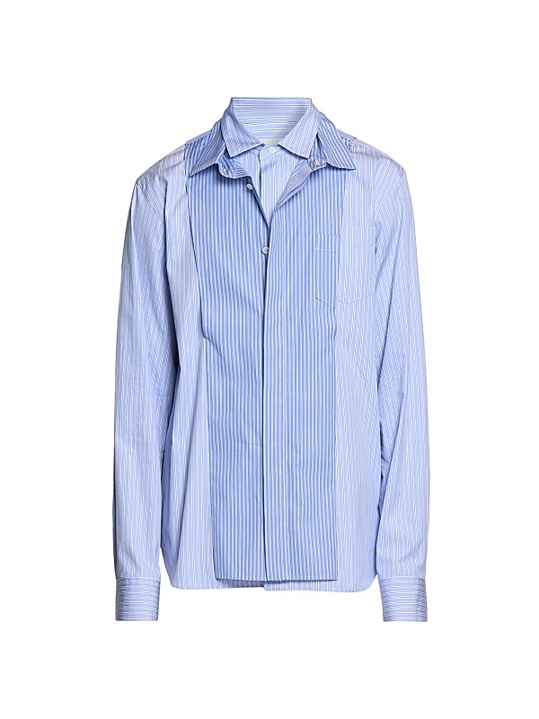 Sacai Layered Striped Cotton Poplin Shirt | Saks Fifth Avenue