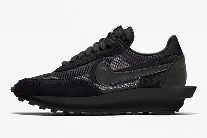 The sacai Nike LDWaffle Appears in Triple Black - Releases