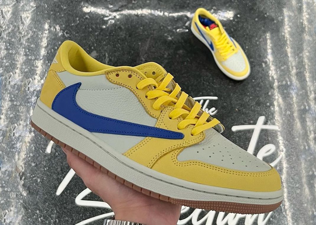 The Travis Scott x Air Jordan 1 Low OG Canary Releases May 2024