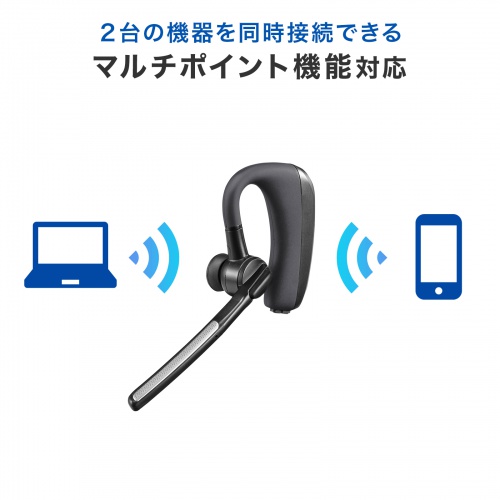 MM-BTMH68BK【Bluetoothヘッドセット（デュアルマイクノイズキャンセル