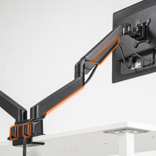 CR-LA1302BKN2【水平垂直多関節液晶モニターアーム（2面・ブラック