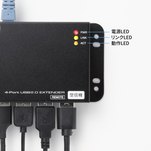 USB-EXSET6【USB2.0エクステンダー（50m延長、4ポート）】USB2.0信号を