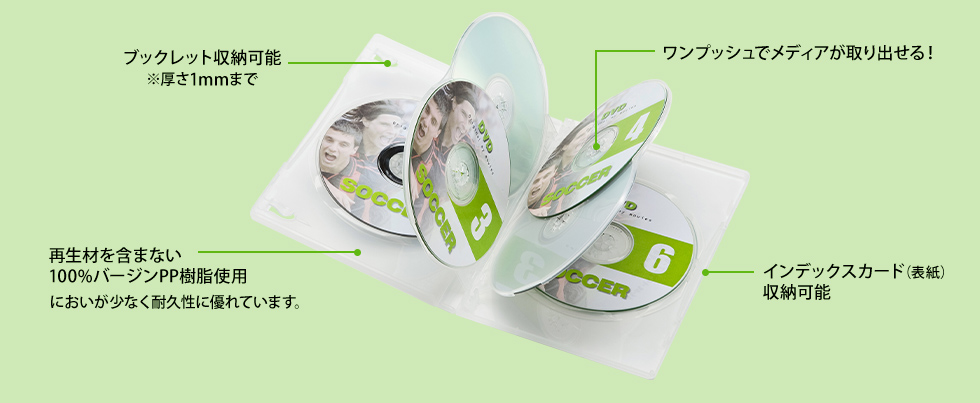 DVD-TN6-03CLN【DVDトールケース（6枚収納・3枚セット・クリア