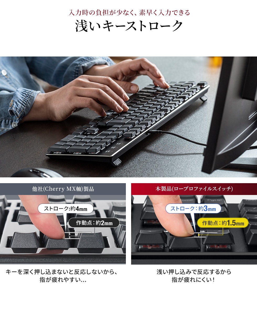 SKB-MK3BK【メカニカルキーボード】押し心地にこだわったハイエンド