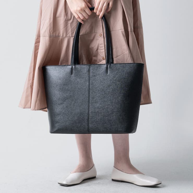 本革 サフィアーノレザー シンプル トートバッグ[品番：MURB0000091