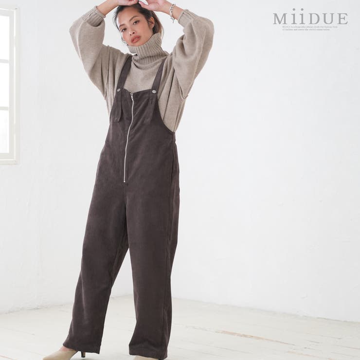 フロントZIPコーデュロイサロペット パンツ オーバーオール[品番