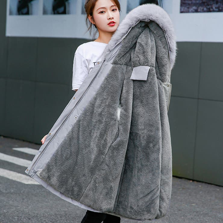 フード付き ジャケット 裏ボアレディース[品番：II000007915