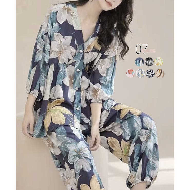 総柄パジャマ レディースルームウェア春夏[品番：II000011734