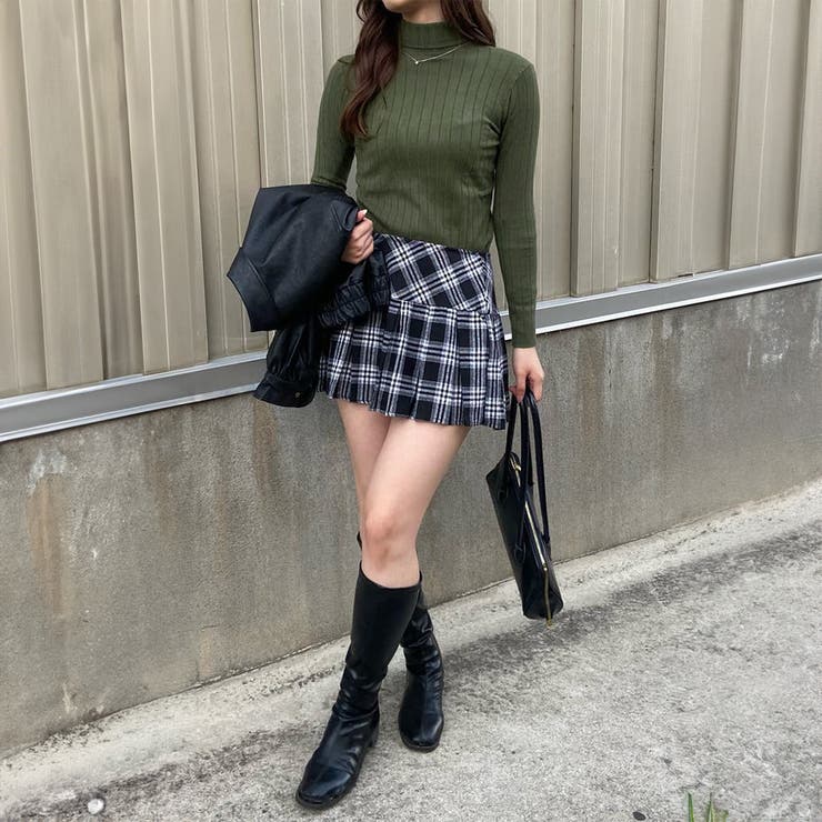 リブ ニットトップス タートルネック[品番：II000005957